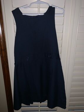 Lands' End Navy Sleeveless Sheath Dress